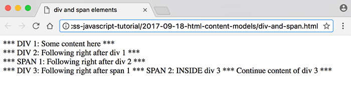div and span code example browser screenshot